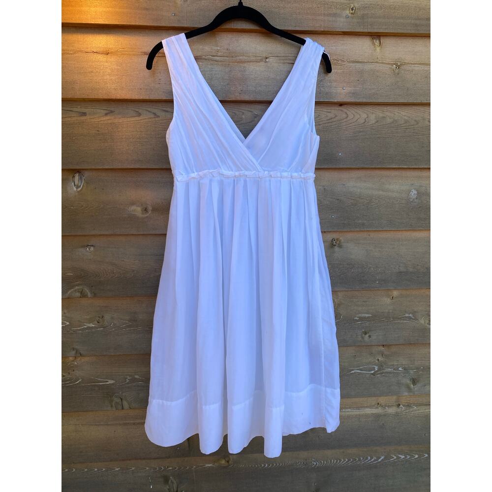 Gap white sleeveless a line cotton/silk dress